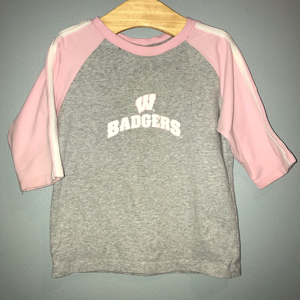 Wisconsin Badgers STARTER 3/4 Length Tee Size 3T
